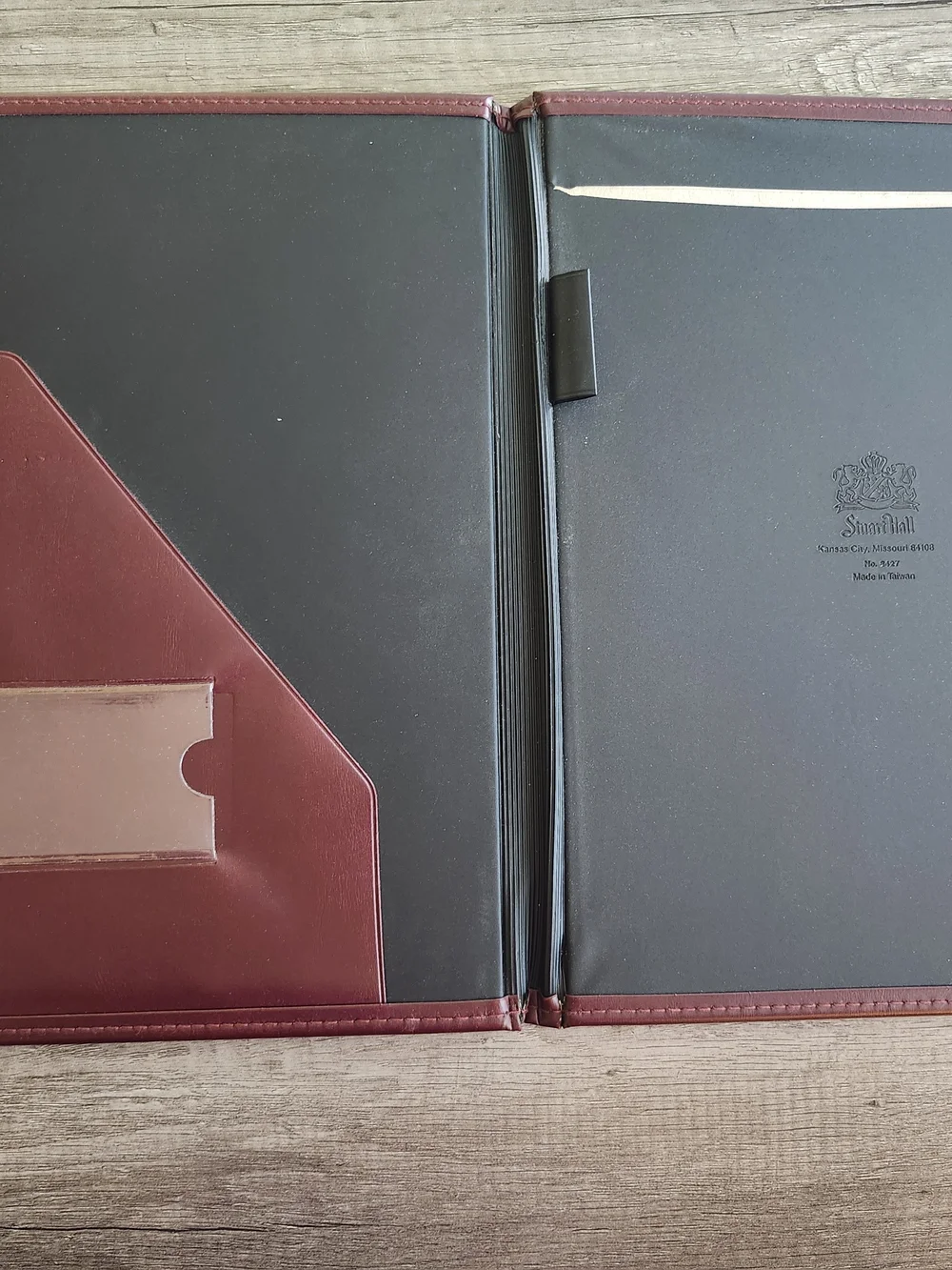 Men's Laptop Folio in Burgundy Faux Leather